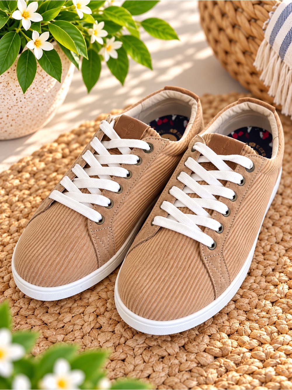Revitalign Avalon Tan Corduroy Orthotic Sneakers Women’s Size 9 old money #84